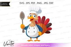 Chef turkey vector silhouette Product Image 1
