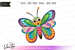 Colorful butterfly vector silhouette Product Image 1
