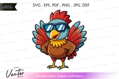 Cool rooster vector silhouette Product Image 1