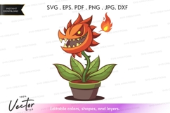 Vector silhouette of a carnivorous plant Product Image 1