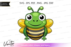 Green frog bee silhouette Product Image 1