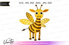 Cartoon bee with wings Product Image 1