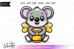 Cute koala bear with honey pot Product Image 1