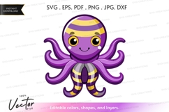 Cute octopus vector silhouette Product Image 1