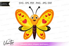 Colorful butterfly with hearts Product Image 1