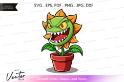 Vector silhouette of a carnivorous plant Product Image 1