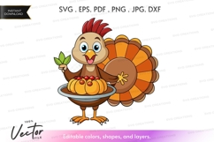 Thanksgiving turkey with pumpkins Product Image 1