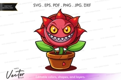 Vector silhouette of a carnivorous plant Product Image 1