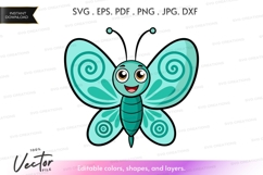 Happy butterfly vector silhouette Product Image 1