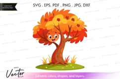 Happy autumn tree silhouette Product Image 1