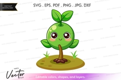 Cute plant vector silhouette Product Image 1