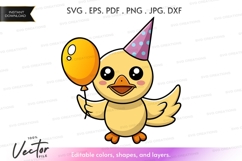 Celebrating chick vector silhouette Product Image 1