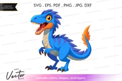 Blue dinosaur vector silhouette Product Image 1