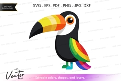 Colorful toucan vector silhouette Product Image 1