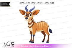 Vector silhouette of a gazelle Product Image 1