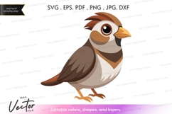 Vector silhouette of a sparrow Product Image 1