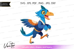 Vector silhouette of a running bird Product Image 1