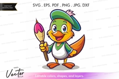 Artist duck vector silhouette Product Image 1