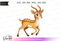 Vector silhouette of a gazelle Product Image 1