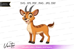 Happy goat vector silhouette Product Image 1