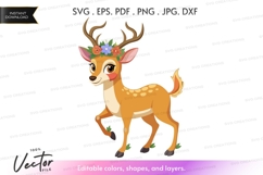 Cute dancing deer with flower crown Product Image 1