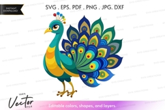 Colorful peacock silhouette Product Image 1