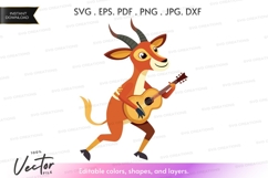 Musical antelope vector silhouette Product Image 1