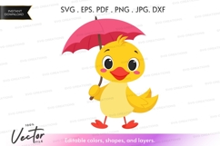 Cheerful duckling with umbrella Product Image 1
