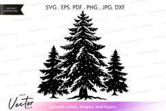 Snowy pine treesVector Clipart Product Image 1