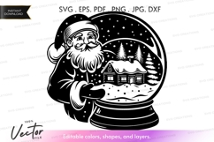 Santa claus holding a snow globe Vector Clipart Product Image 1