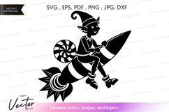 Elf on a rocket Vector Clipart Product Image 1