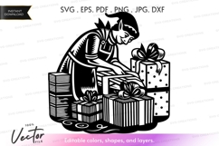 Gnome with gifts Vector Clipart Product Image 1