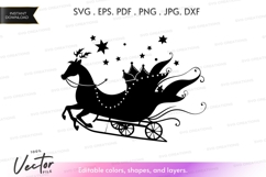 Magical reindeer sleigh Vector Clipart Product Image 1