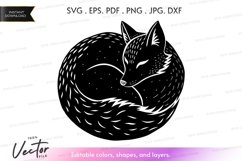 Sleeping fox Vector Clipart Product Image 1