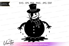 Melting snowman Vector Clipart Product Image 1