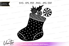 Holiday stocking Vector Clipart Product Image 1