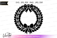 Elegant laurel wreath with bows Vector Clipart Product Image 1