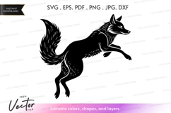 Vector silhouette of a running wolf Product Image 1