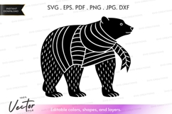 Bear with scarf vector silhouette Product Image 1