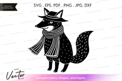 Stylish fox vector silhouette Product Image 1