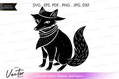 Stylized fox vector silhouette Product Image 1