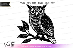 Vector silhouette of an owl Product Image 1