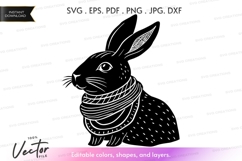 Stylized rabbit vector silhouette Product Image 1