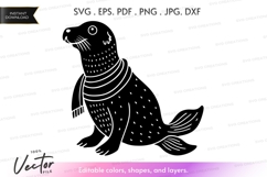 Vector silhouette of a seal Product Image 1