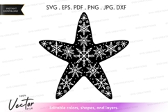Snowflake starfish vector silhouette Product Image 1