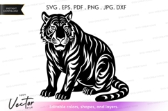 Vector silhouette of a tiger Product Image 1
