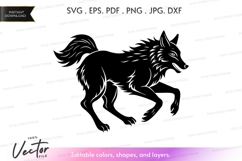 Running wolf vector silhouette Product Image 1