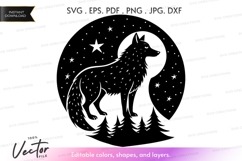 Wolf silhouette under the moon Product Image 1