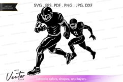 Football players in action vector silhouette Product Image 1
