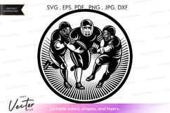 Football players in action vector silhouette Product Image 1